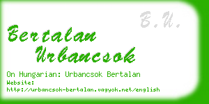 bertalan urbancsok business card